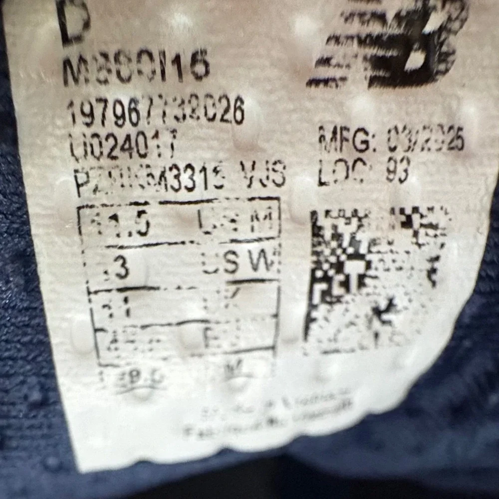 New Balance Fresh Foam X 880v15 Men's Size 11.5 Blue Running Shoes (M880I13)